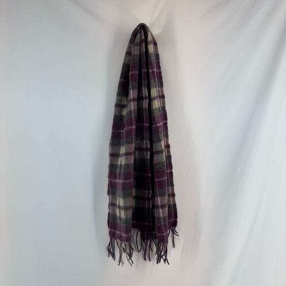 Scottish Experience Multicolor Lambswool Plaid Tartan Fringe Scarf 12"x 48” - Picture 4 of 5